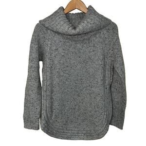 Wool Blend Medium Cynthia Rowley Curvy Hem Cowl Neck Sweater Side Zip Gray